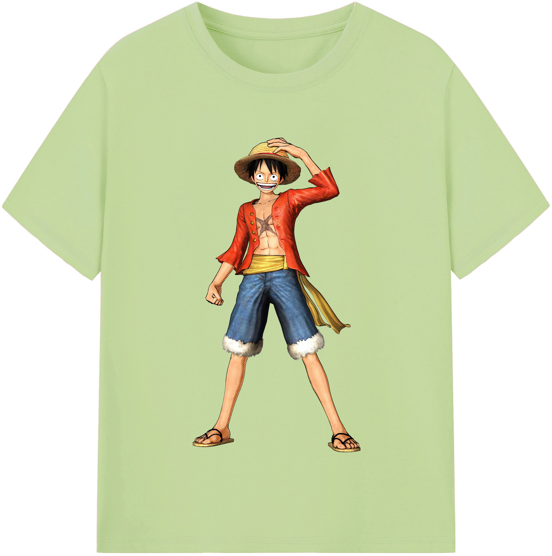 ワンピース モンキー・D・ルフィ ONE PIECE Monkey D. Luffy 綿100％半袖Tシャツ（フロントプリント）